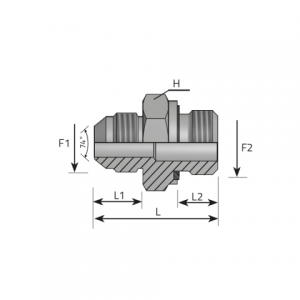 Adapter male JIC – male BSPP form E. (AMJ..MG.R)